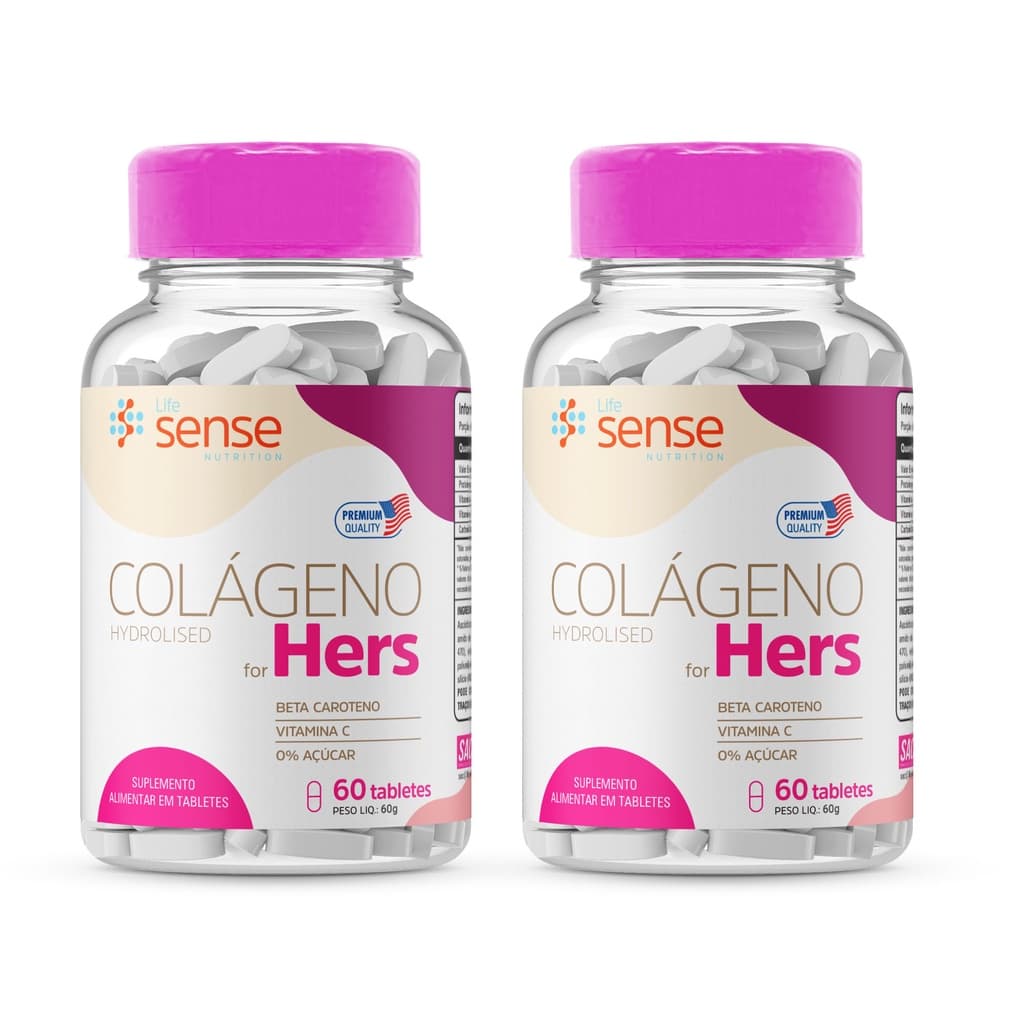 Kit 2x Colágeno hidrolisado 60 tabletes - Life Sense Nutrition