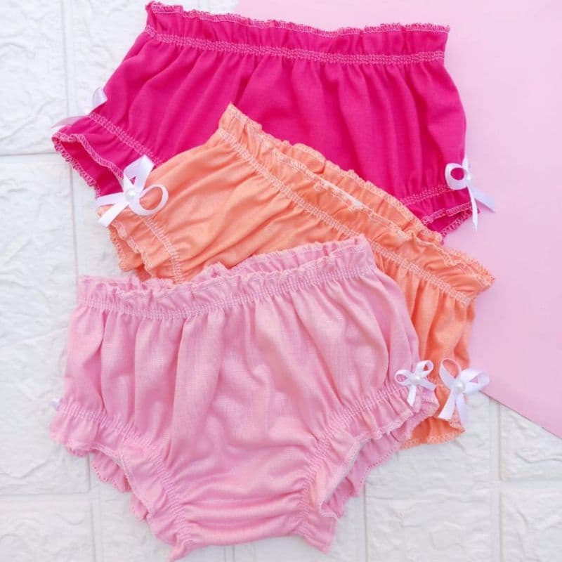 12 Calcinhas Infantil Menina Frufru Tapa Fralda Lisa Para Personalizar