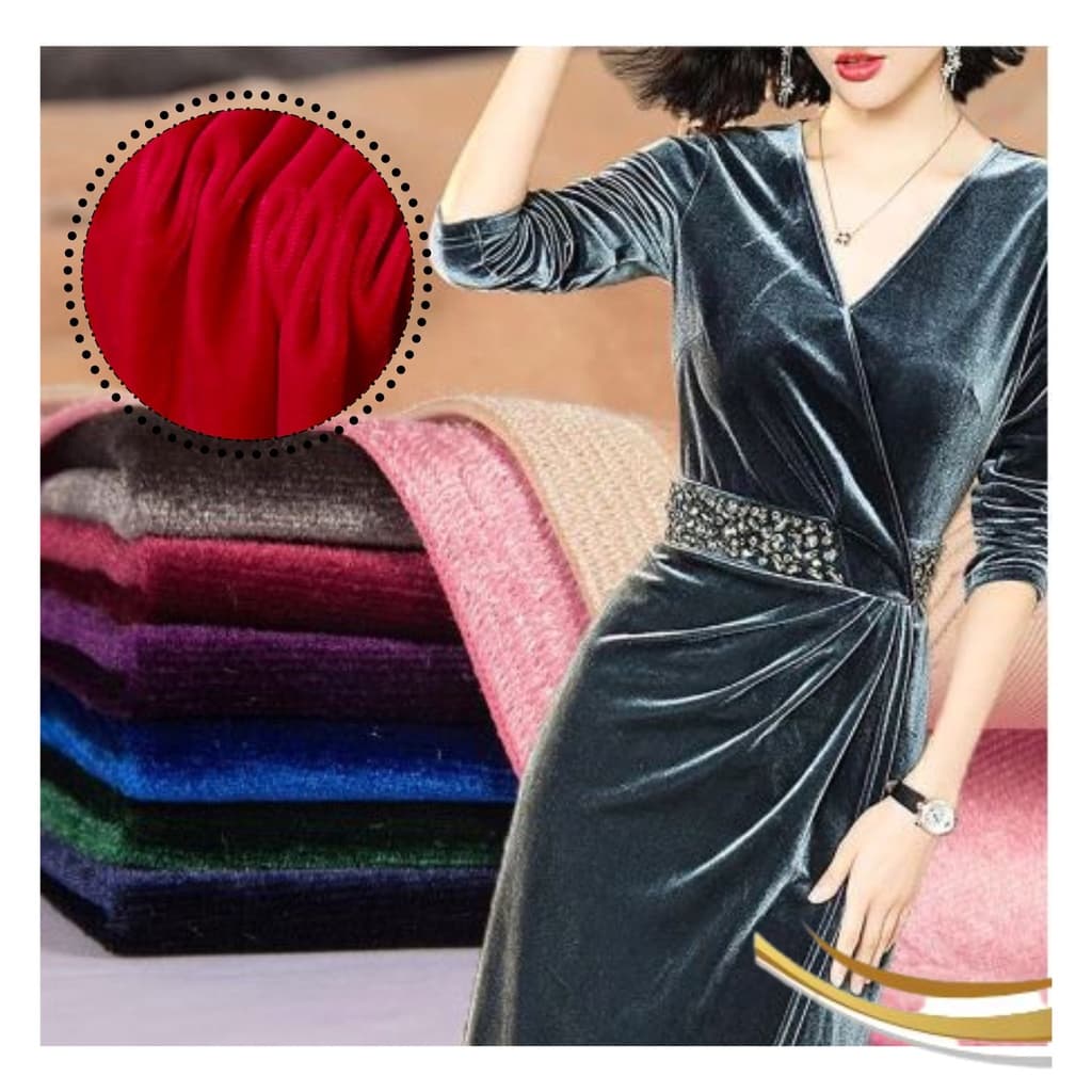 Tecido Veludo Cristal para Roupa Vestido Festa Casado Inverno Brilho e Elasticidade Lycra Oferta