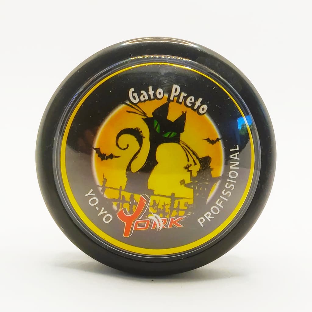 Yoyo York Profissional Gato Preto Eixo Fixo + 3 Cordinhas De Ioio