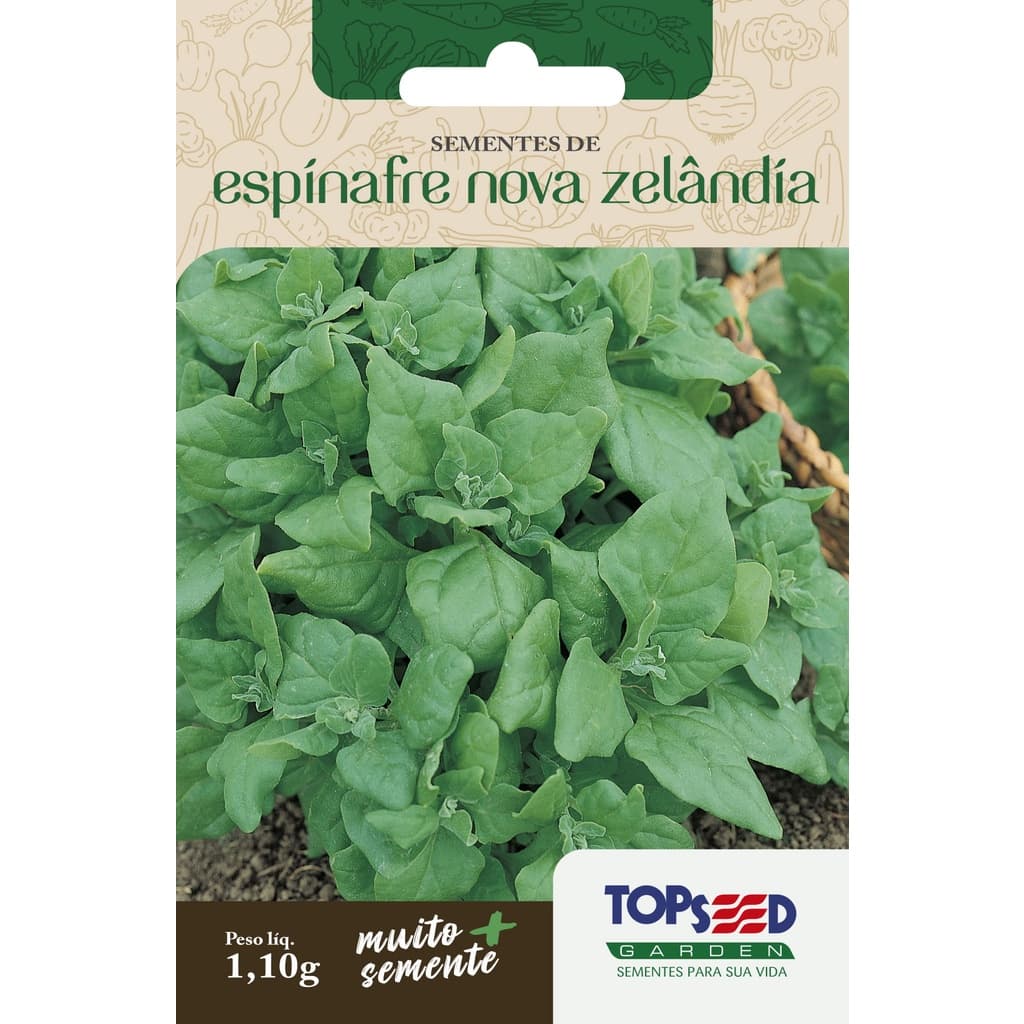 Sementes de Espinafre Nova Zelândia 1,10g aprox 15 sementes