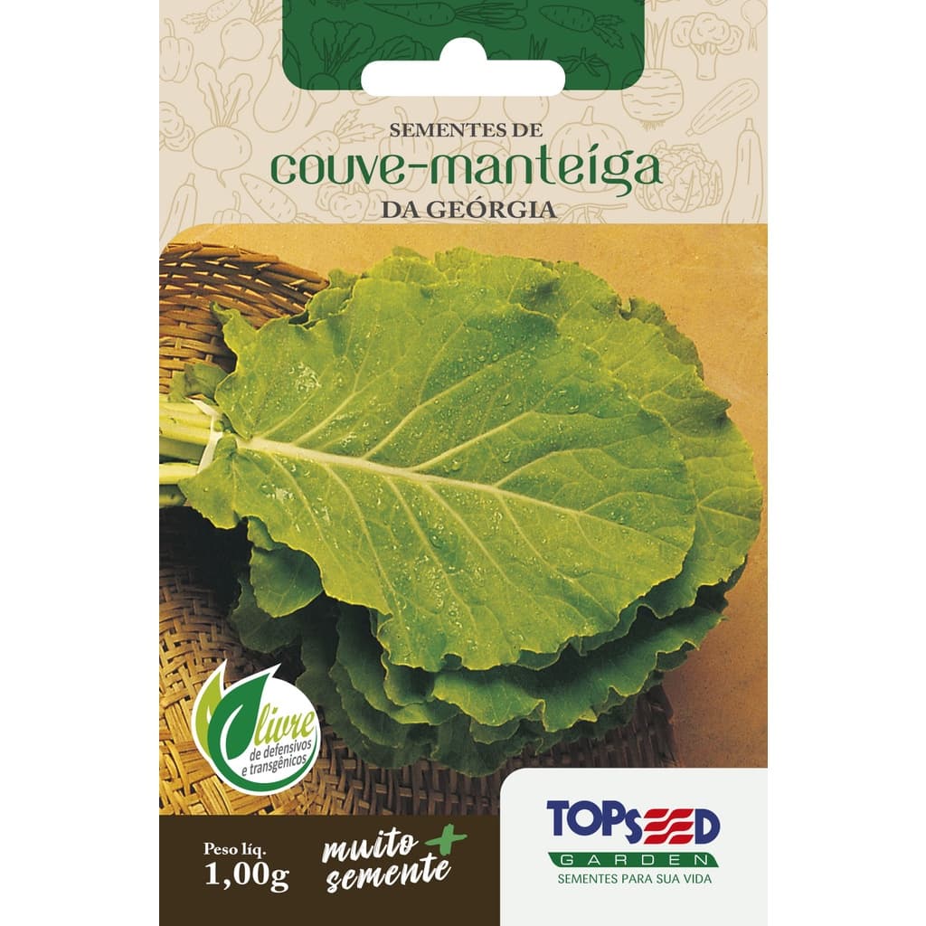 Sementes De Couve Manteiga Topseed Garden 1g Hortaliças