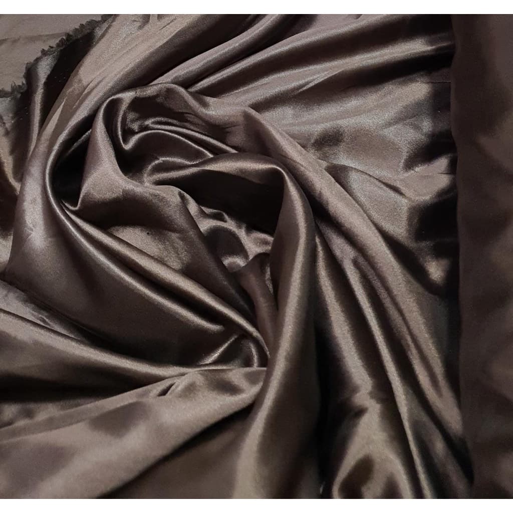 Tecido Cetim Charmeusse Liso Marrom Chocolate