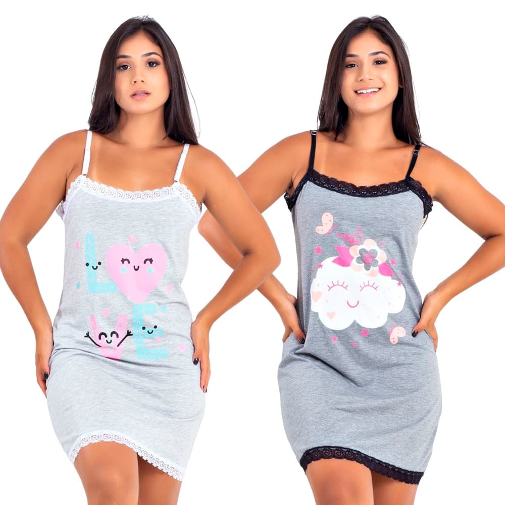 Kit 2 Camisolas Malha Conforto Roupa De Dormir | 806