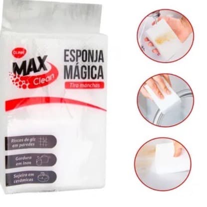 Kit  Esponja Mágica Branca Tira Manchas Max Clean Clink