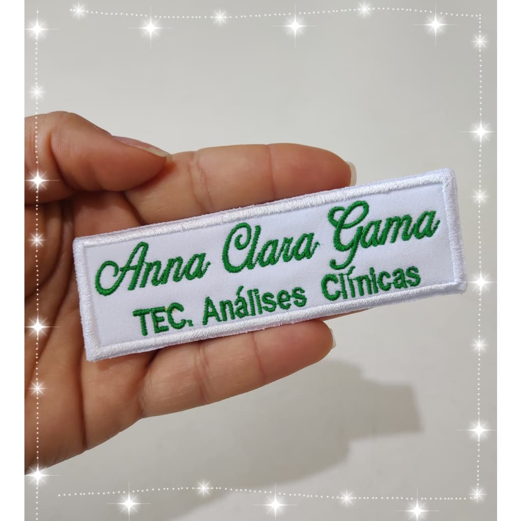 Seu Nome para Jaleco patch Termocolante em Bordado- 1 unidade / ( esse link é só o seu nome, NÃO VAI O LOGOTIPO)