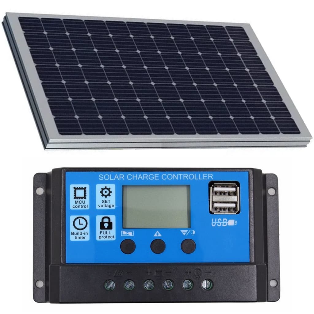 Kit Painel Placa Solar Fotovoltaica Silício Monocristalino 10w + Controlador Carga