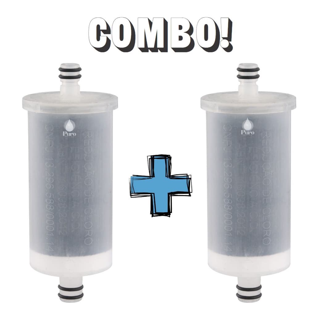 Kit Refil 2 Vela para Torneira Filtro Filtragem Redução de Cloro Pró Saúde Carvão Ativado