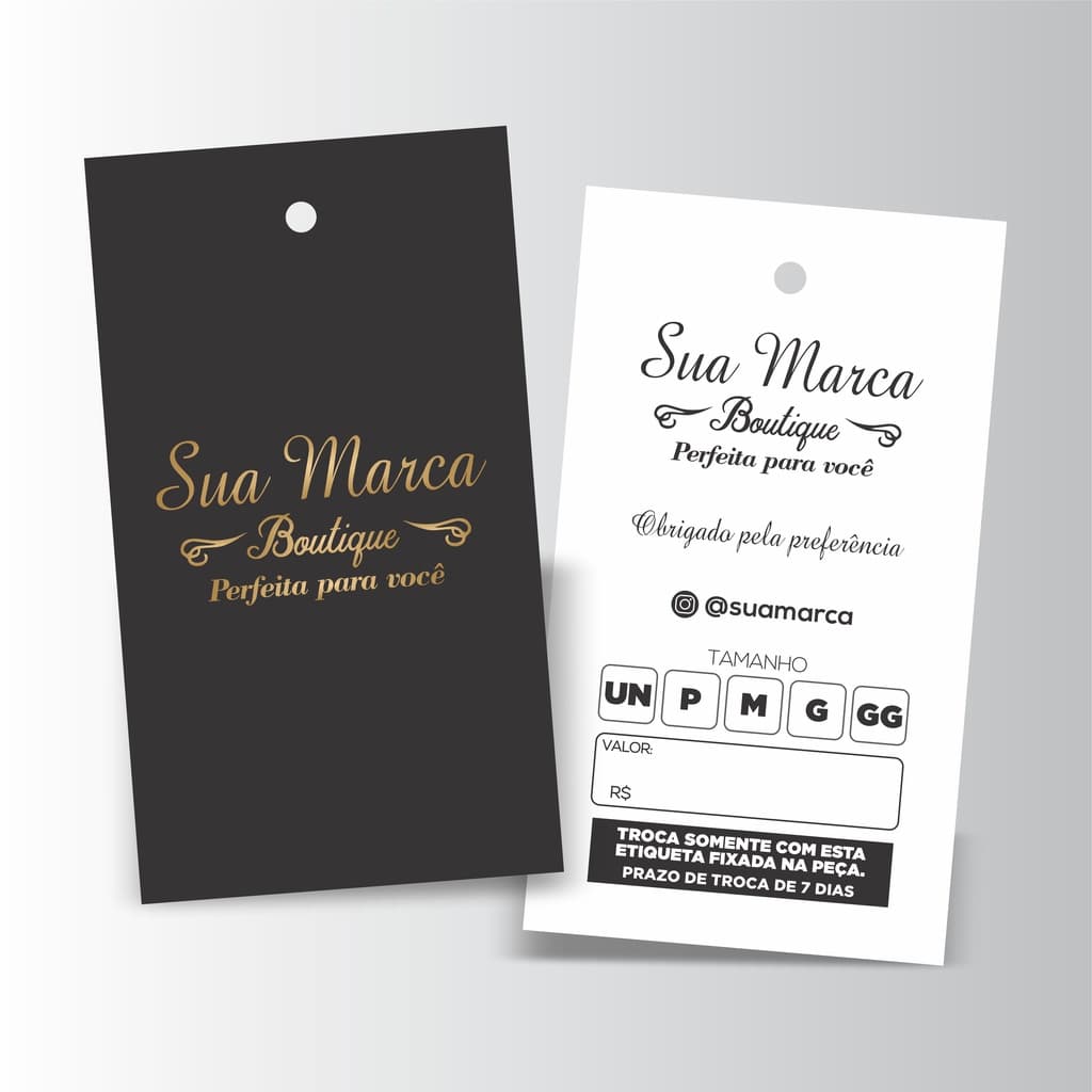 Etiquetas tags personalizadas roupas - 1000 un