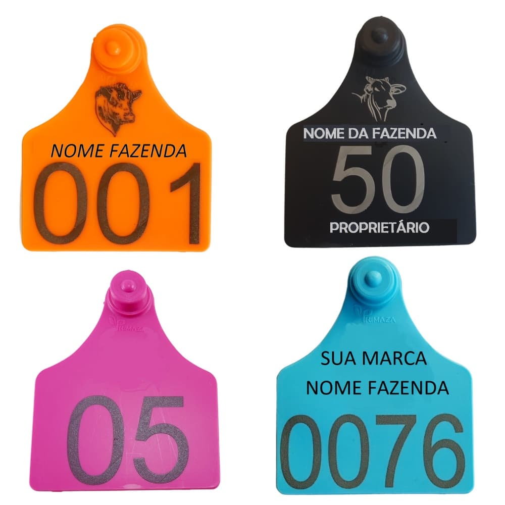 50 brincos grandes para gado bovinos personalizados com marca ou logo