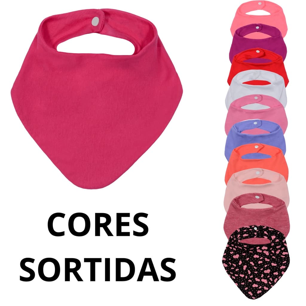 Kit  Babador Bebe Algodao Ajustavel Conforto Introducao Alimentar Menino Menina