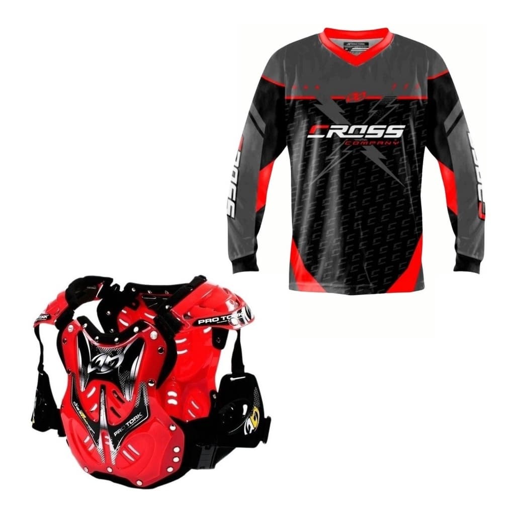 Kit Tamanho Adulto Colete + Camisa Motocross Trilha Enduro Pro Tork Várias Cores