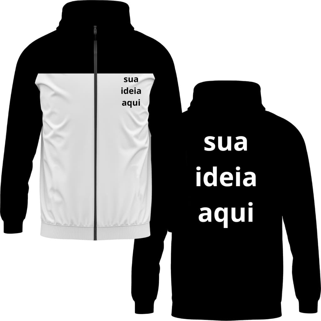 Corta Vento Personalizado Com Sua Ideia Aqui  Frente E Verso Casaco Blusa De Frio Masculina Manga Longa Capuz