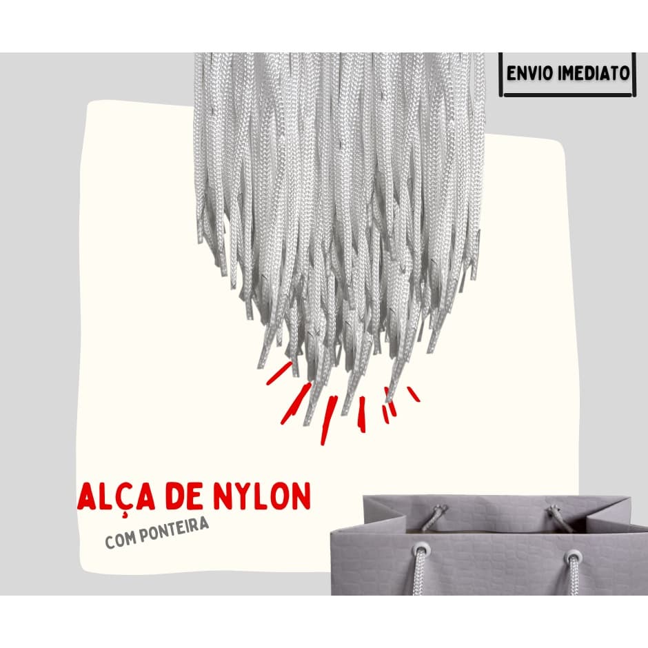 Cordão Para Alça De Sacolas 200unid. Com Ponteira 35cm