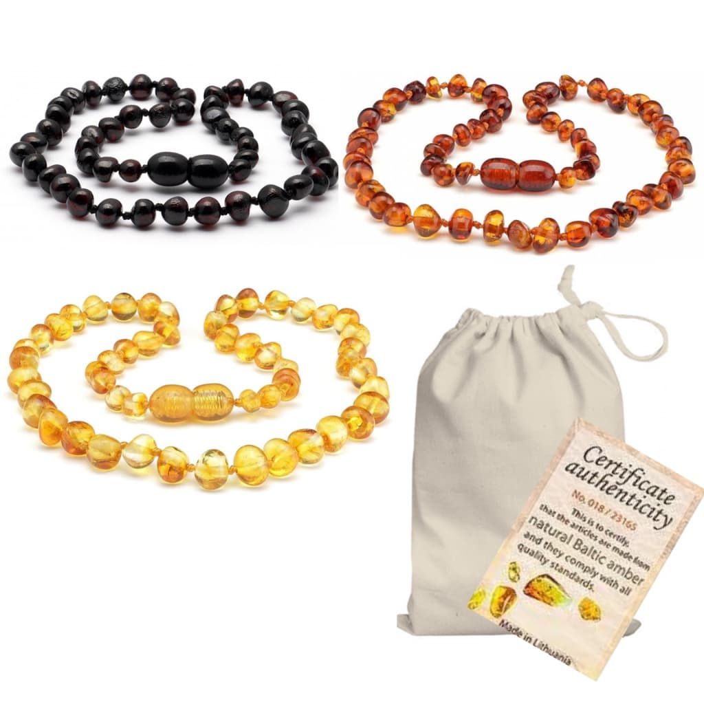 Colar de Âmbar Bebê Original 33 cm Infantil Neném - Certificado Importado
