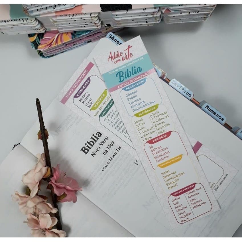 Marcador de Páginas | Guia Temático da Bíblia | Bible Journaling | Adore Com Arte e Scrapbook By Tamy