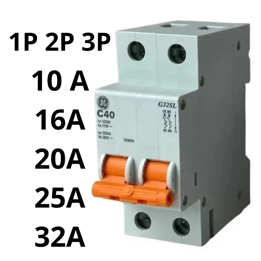 Disjuntor Unipolar Bipolar Tripolar Ge 10a 16a 20a 25a 32a