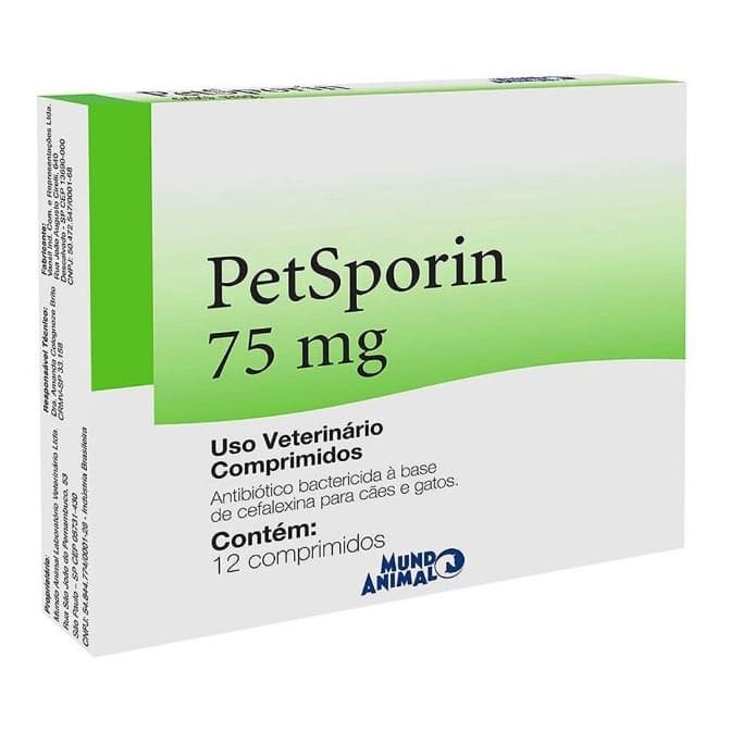 Petsporin 75mg 12 Comprimidos para Cães e Gatos Mundo Animal