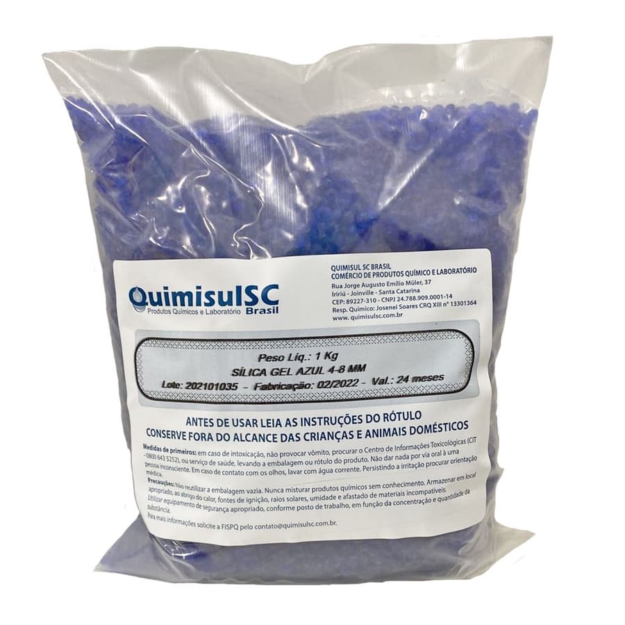 Silica Gel Azul 4-8mm  pacote 500g