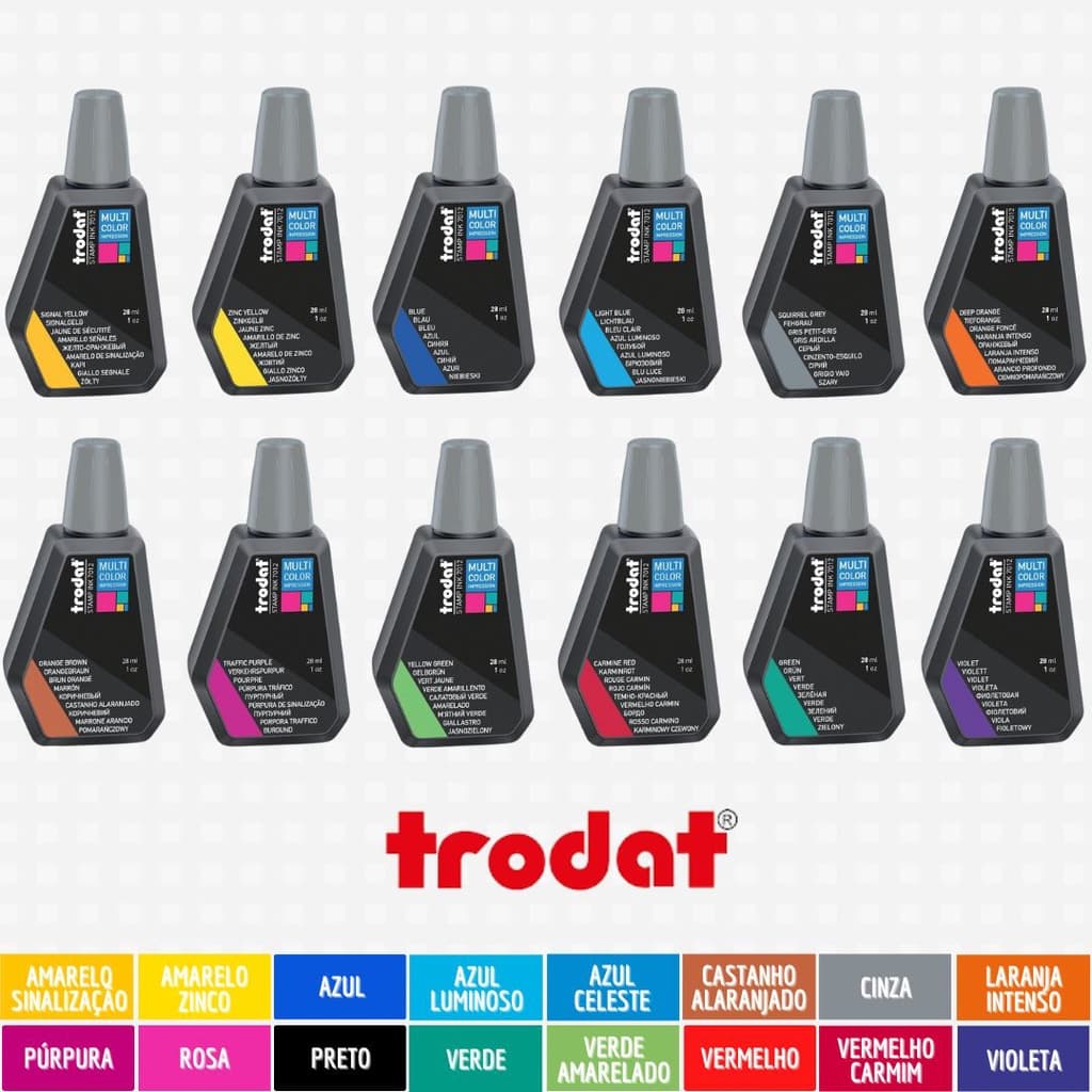 Tinta de carimbo Trodat pigmentada de alta qualidade para papéis Trodat - 28 ml
