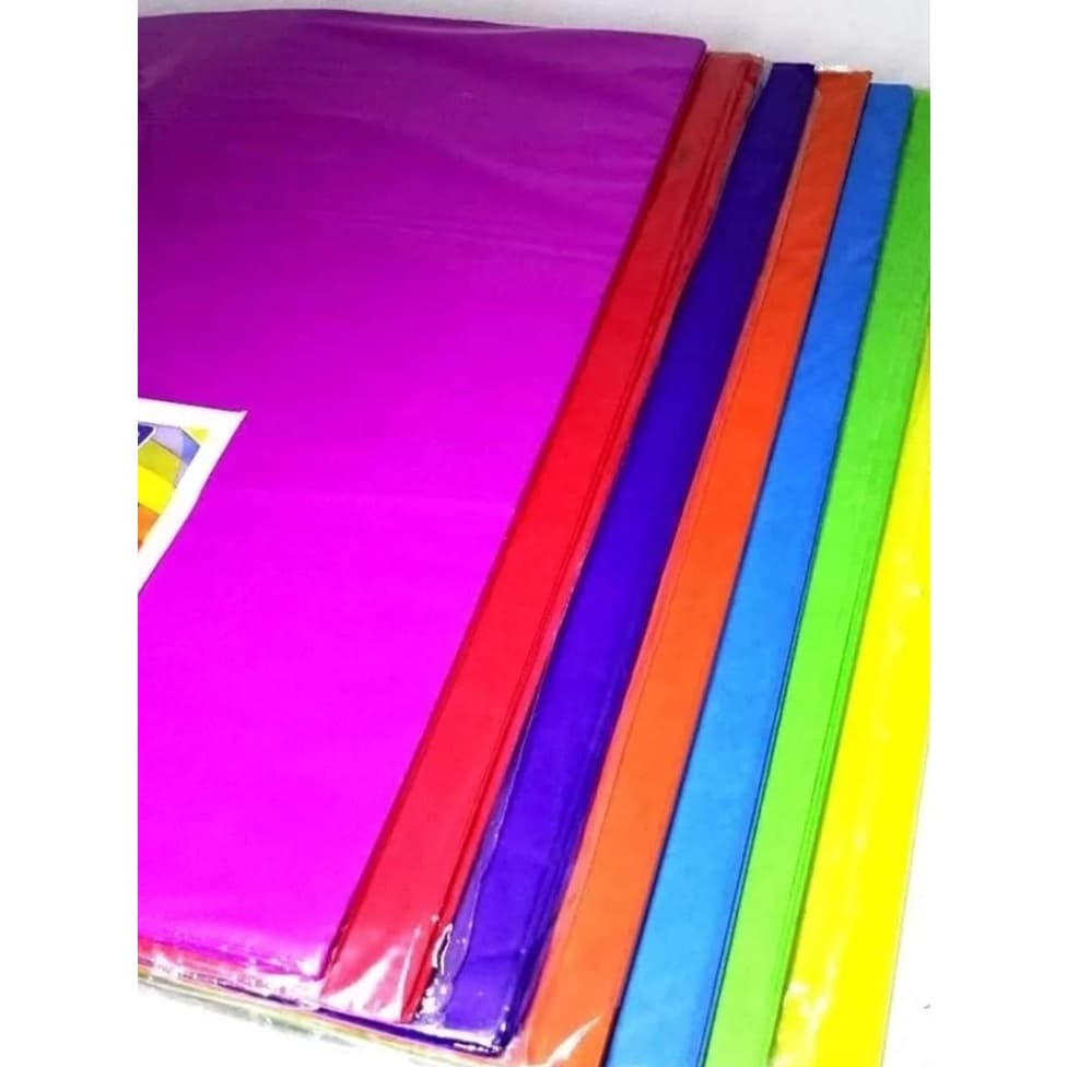 Papel de Seda 50x70 Cores Mista c/ 100 - Ideal para Pipas e Raias