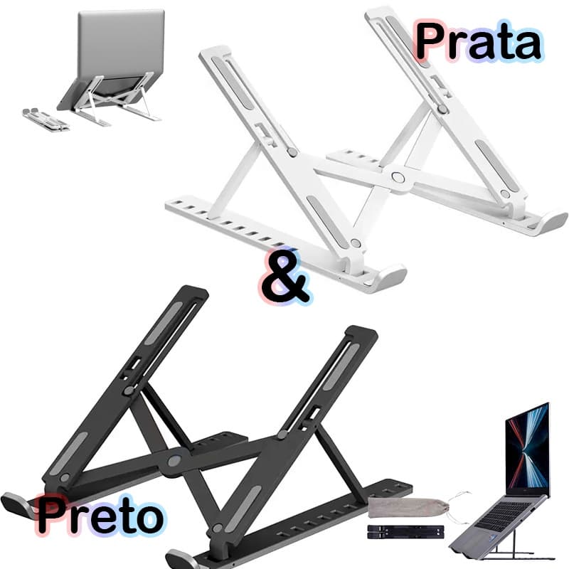Suporte Ergonômico Para Notebook Ebook Macbooks Tablet Dobrável Ergonômico