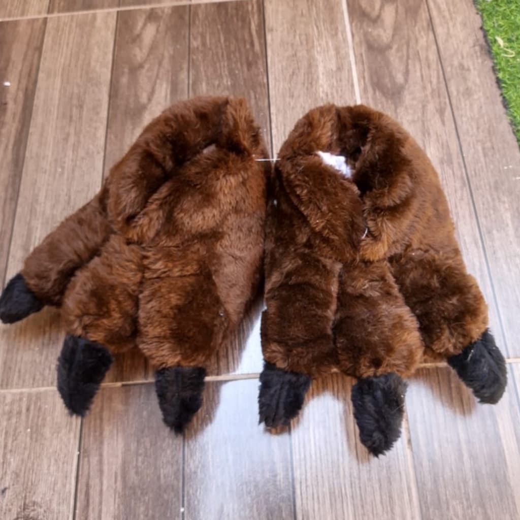 Pantufa 3D Garra  Dinossauro Marrom Grande Cano Longo Quentinha Personagem  Infantil e Adulto - Chinelo Disney Desenho