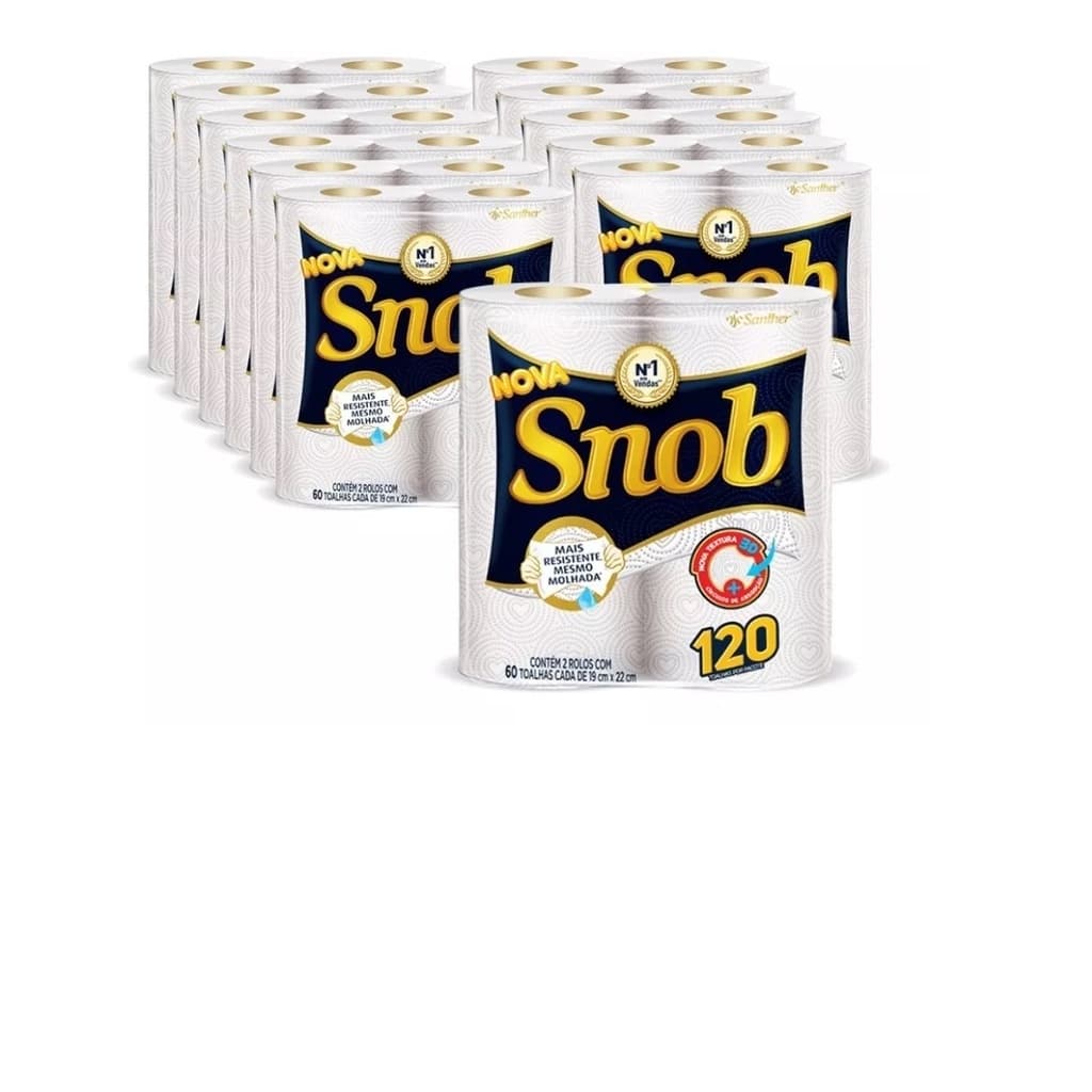 Papel Toalha De Fritura Snob Folha Dupla 20x22  C/24 Rolos
