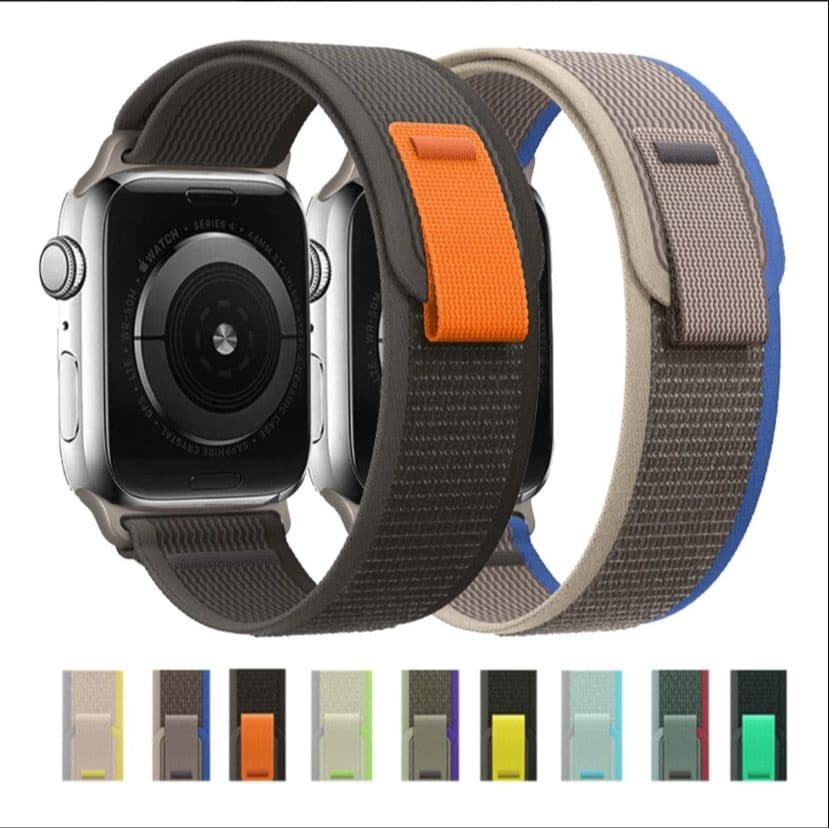 Pulseira Loop Nylon Laço de Trilha Para Apple Watch Band Relogio 38mm 40mm 41mm 42mm 44mm 45mm 49mm  iWatch Série 7 6 5