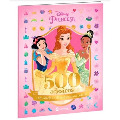 Livro Infantil 500 Adesivos Princesas Unicórnio Naruto Mônica Vingadores Frozen Pixar Mickey Aranha
