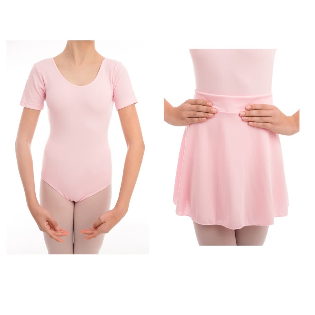 KIT BALLET BALE BODY COLLANT COLAN UNIFORME - 2 PEÇAS MEIA MANGA E SAIA