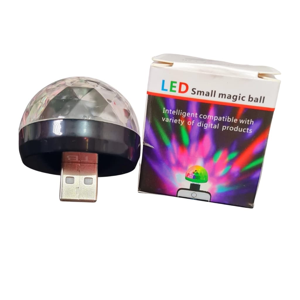 Luzes de festa usb mini bola de discoteca, luz colorida para carro, celular, notebook, TV