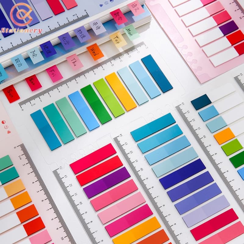 200 Adesivos Anti-água PETColoridos, Notepad Brilhante De Folhas Soltas, Escritório De Estudantes.