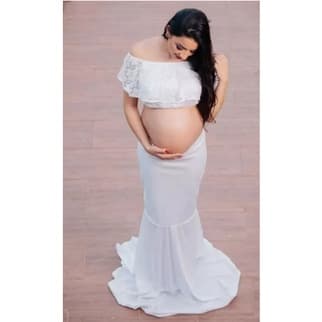 Vestido Conjunto Sereia, Gestante 2 Em 1