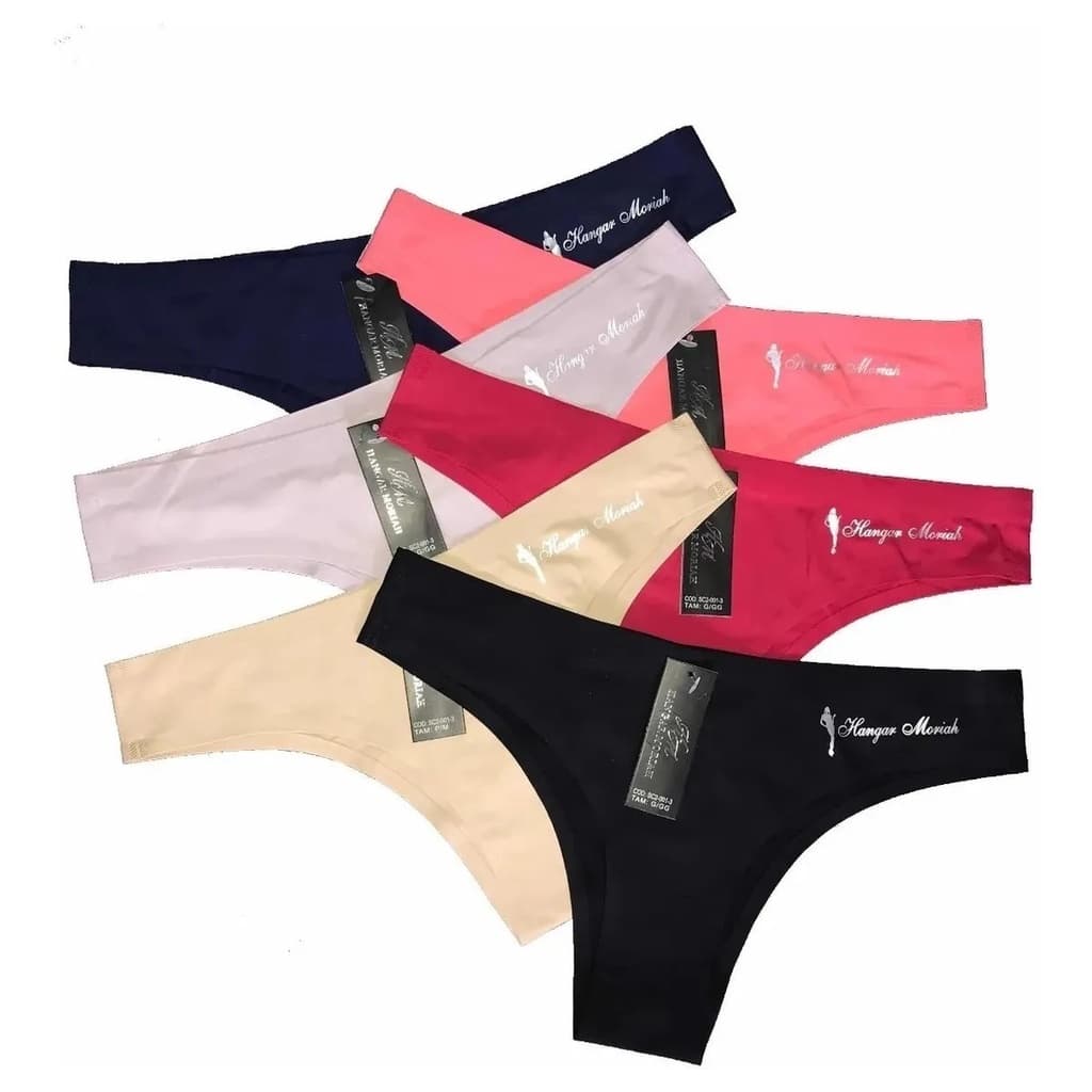 KIT 5 ou 10 Calcinhas Tanga Cós 4 Cm em Microfibra Sem Costura Hangar Moriah Amorarma Moda Íntima
