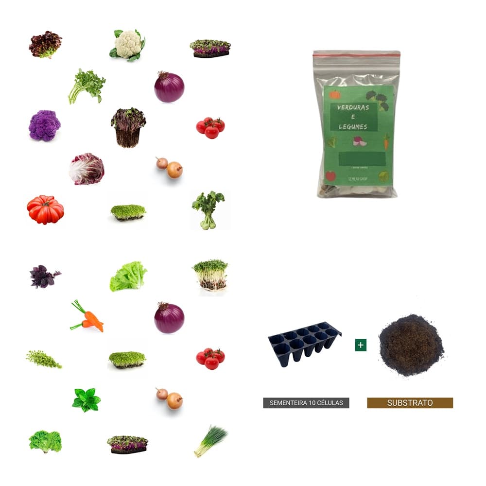 Kit 12 Mil Sementes de Verduras e Legumes 47 Variedades Separadas