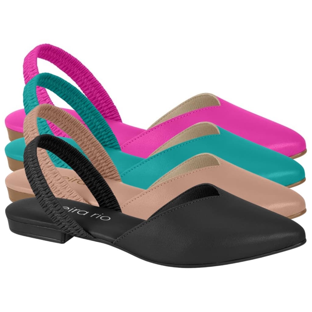 Sapatilha Beira Rio Feminina Bico Fino Conforto Elastico Rasteirinha Original