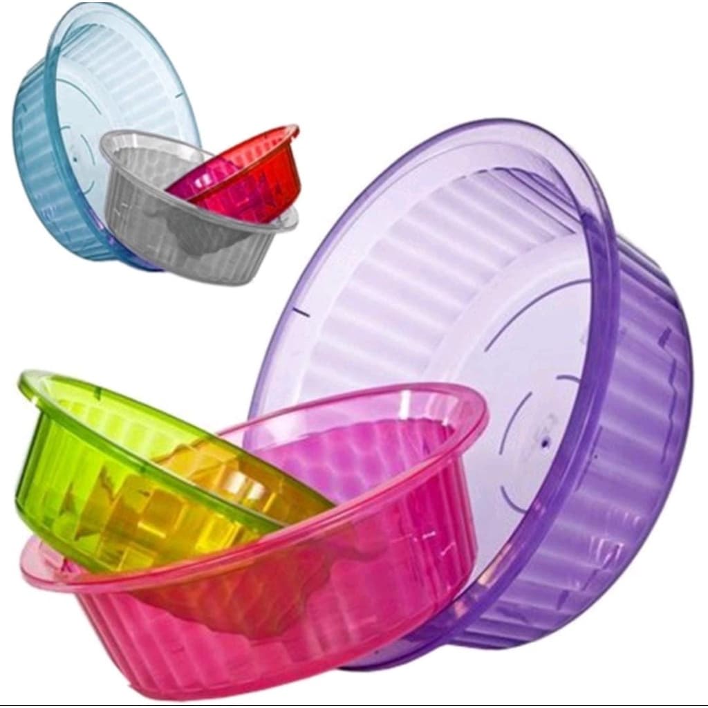 Kit 3 Bacias Canelada Pmg Plus Transcolor Multiuso Colorida