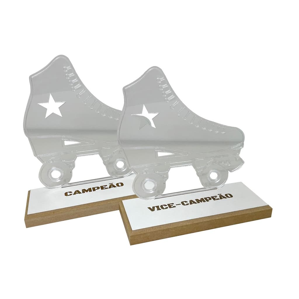 2 Troféus Patinação Campeão E Vice Campeão 1427
