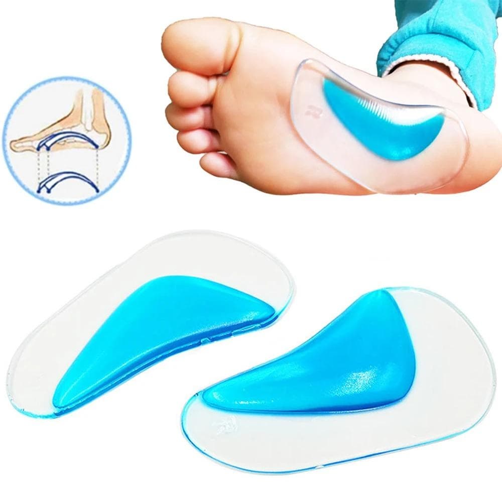 Palmilha Ortopédica Infantil Suporte Para Arco De Silicone Crianças Pé Plano Corretor Almofada De Inserção Gel Ortopédico