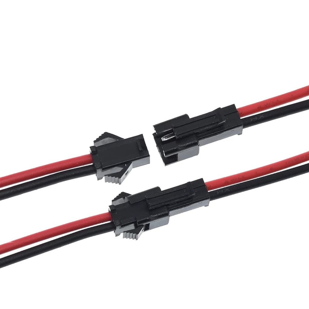 2 Pares de Conector Engate Rápido 2 Vias Plug Jst Macho e Fêmea Com Cabos 15cm