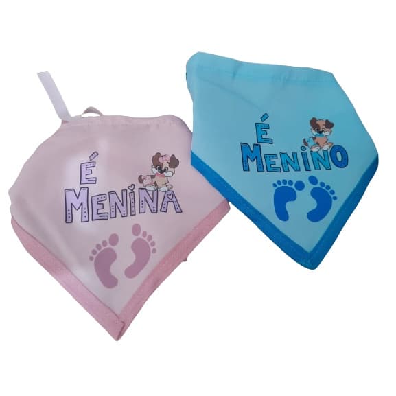 Bandana revelação pet cachorro e gatos chá revelação bebê