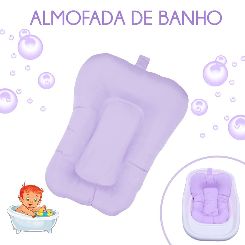 Almofada de Banho Bebê Anatômica Acolchoada Baby Infantil