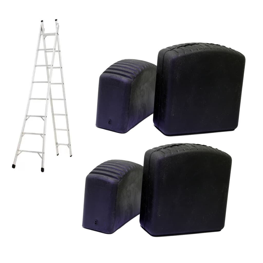 Sapata Pé De Borracha Antiderrapante Para Escada Alumínio 65x22mm (4 Pçs)