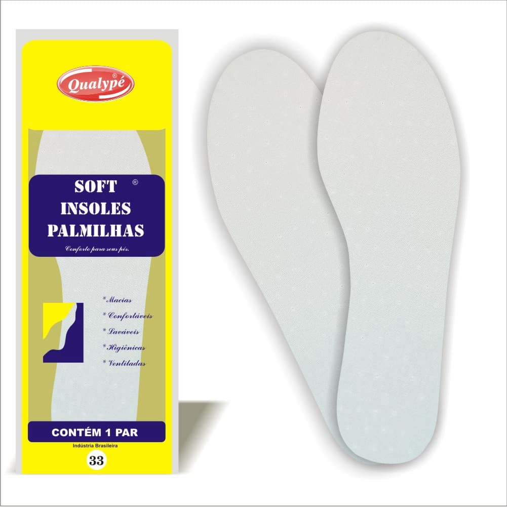 Palmilha de Látex Branca 33 Ao 44 = 1 par