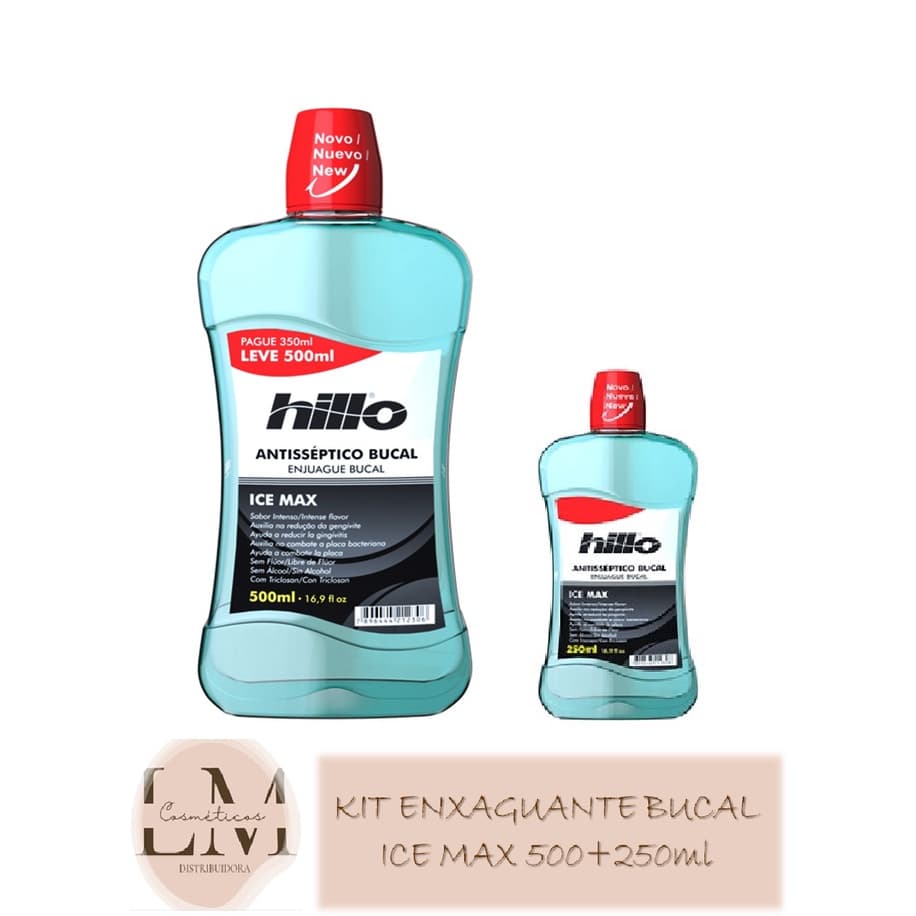 Kit Enxaguante Bucal Hillo Ice Max 500ml + 250ml