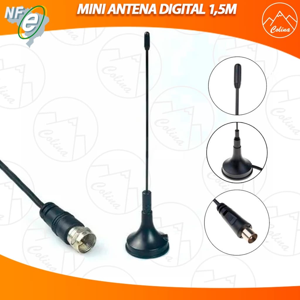 Mini Antena Universal Hd Digital Dual Dta-180 Antena De Tv Portátil Base Magnética 1,5m promoção