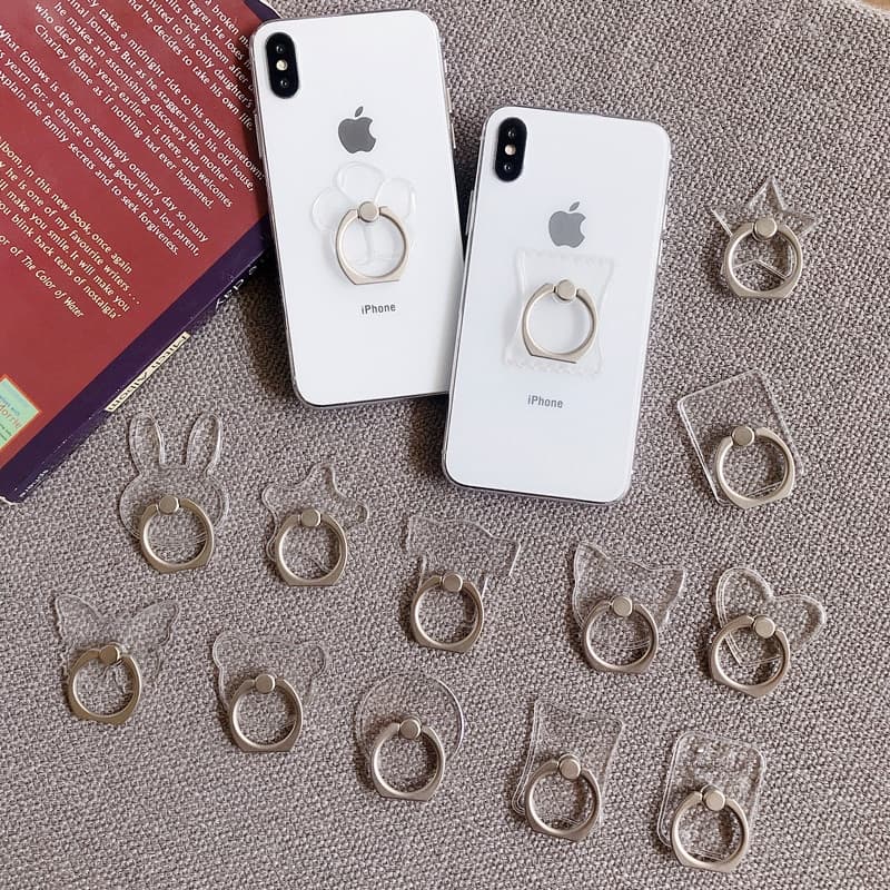 Suporte Transparente Acrilico, Dobrável do Soquete Para Celular/Tablete,  Da Anel, Desenha Variado