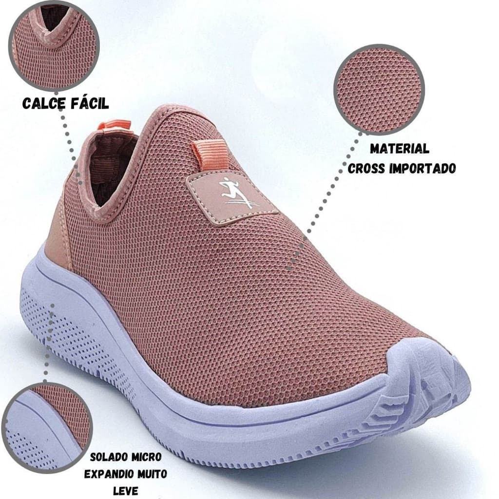 Tênis Femenino Meia Confortável Leve Trabalhar Caminhar