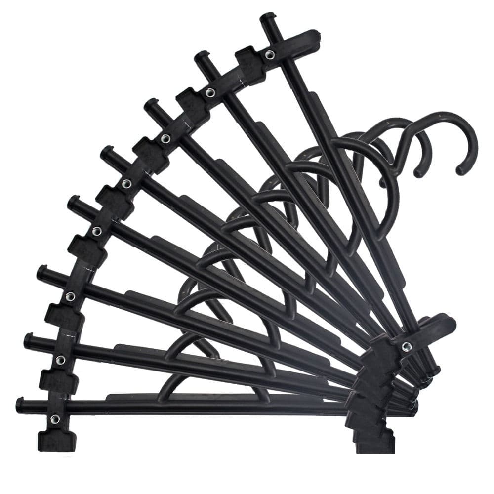 Kit 20 30 40 50 60 70 80 90 100 Cabides Preto Plástico Calça Bermuda Saia Shorts C/ Presilhas